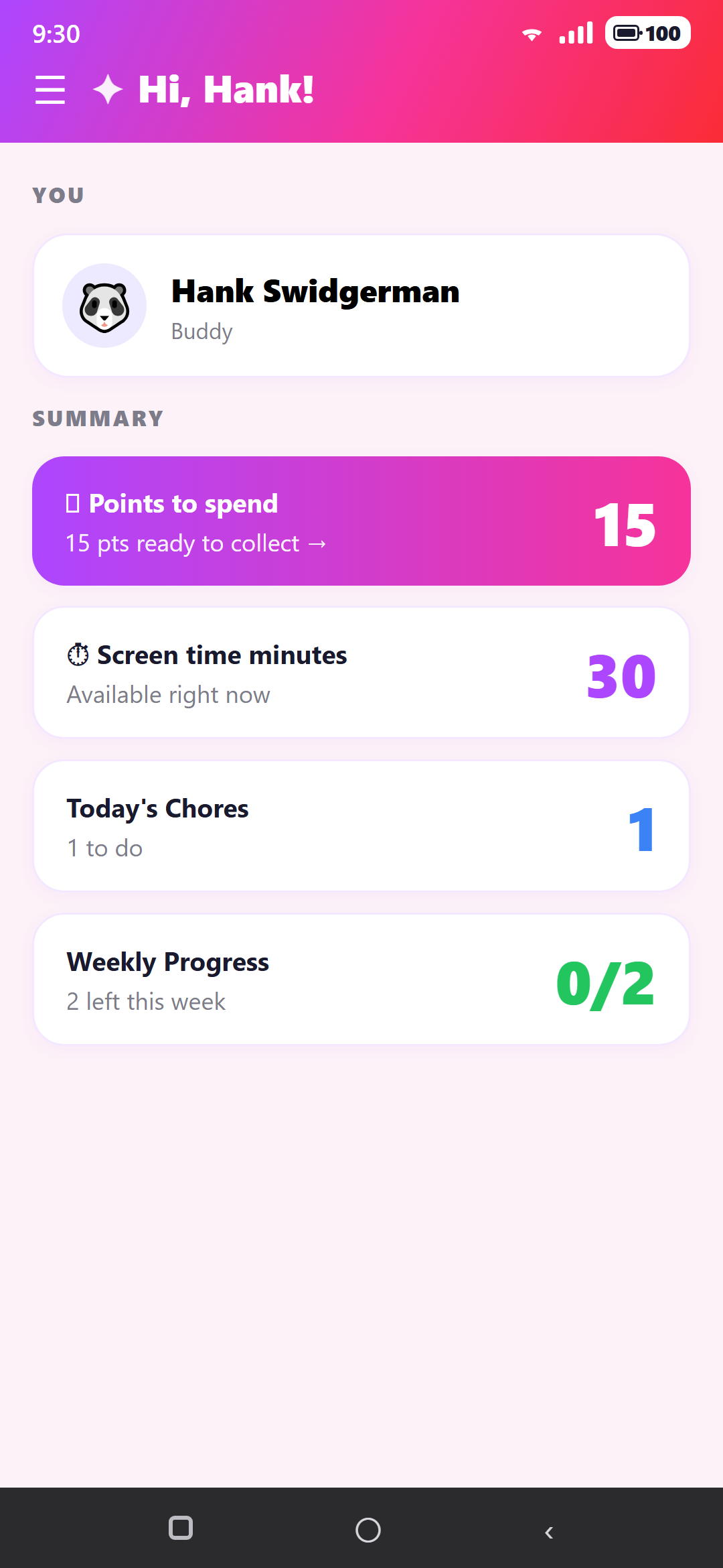 Minutes banked on buddy home