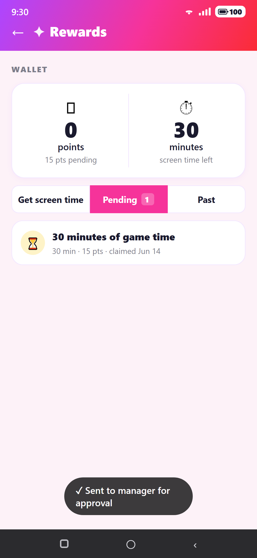 Claim waiting on manager