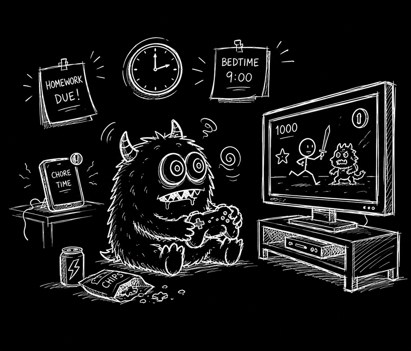 Kids gaming all day