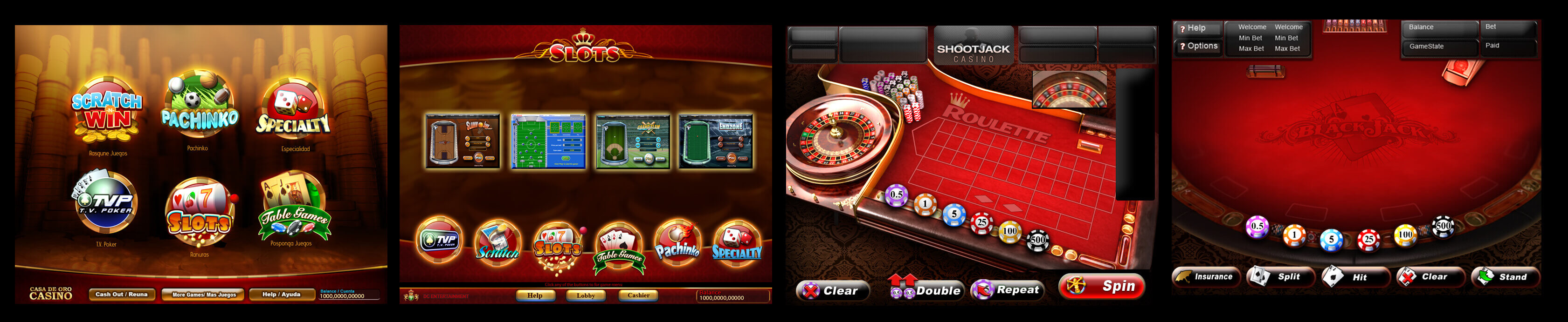 Casino game interface